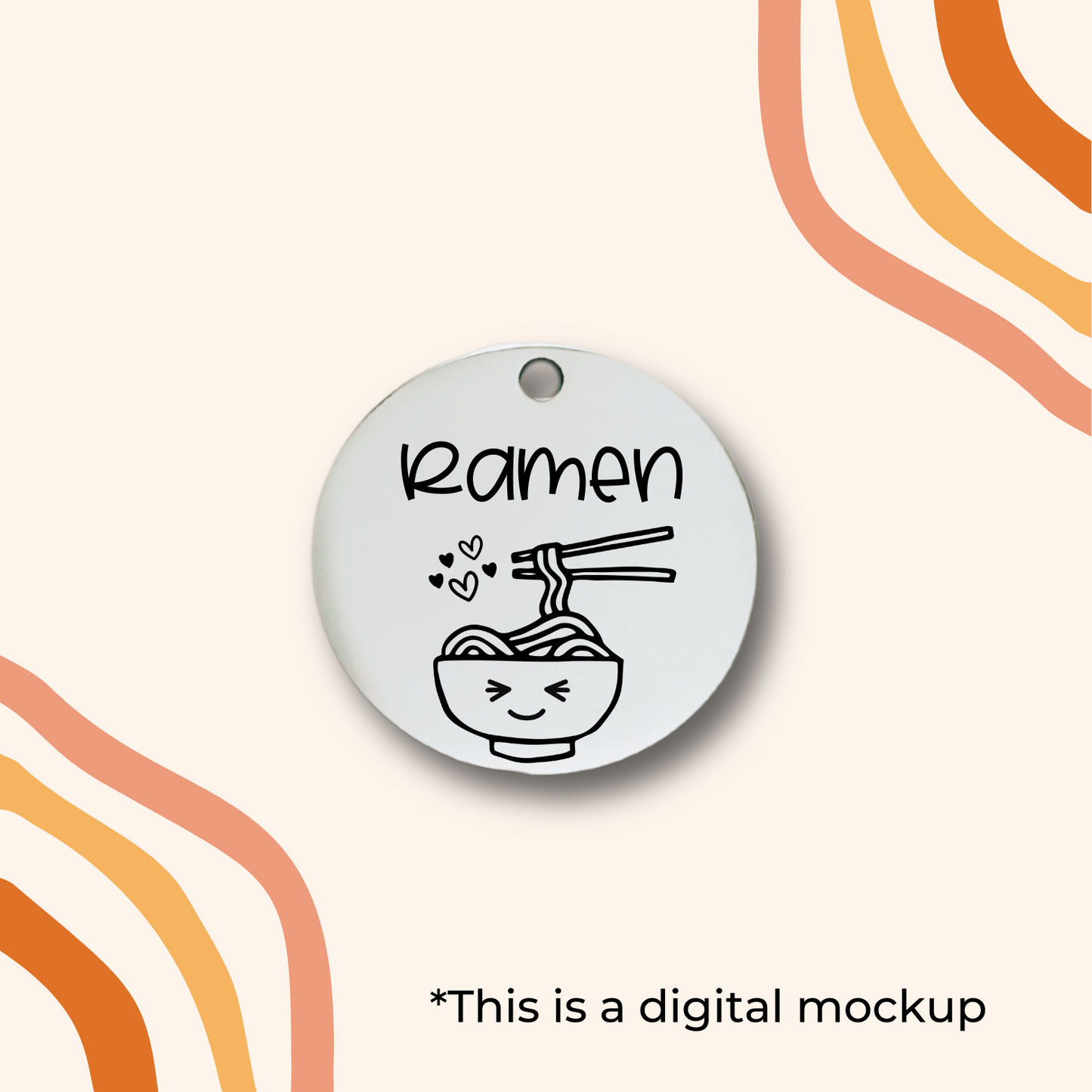 Ramen Noodles Pet ID Tag