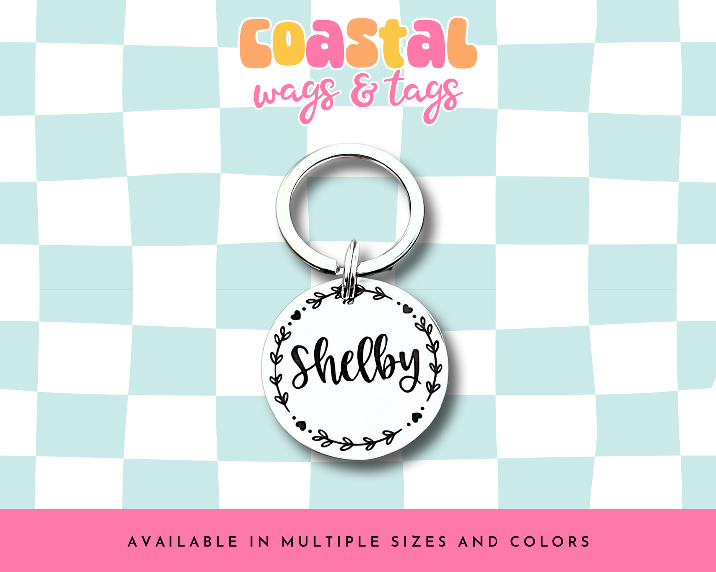 Heart Wreath Pet ID Tag