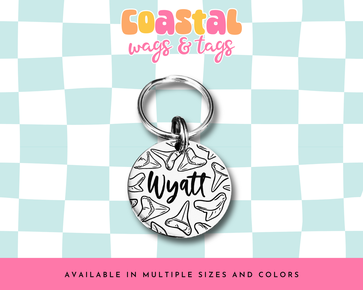 Shark Teeth Pet ID Tag