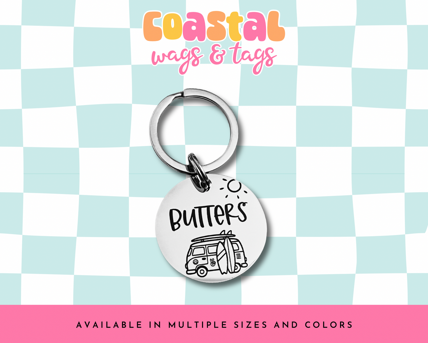 Beach Bus Pet ID Tag