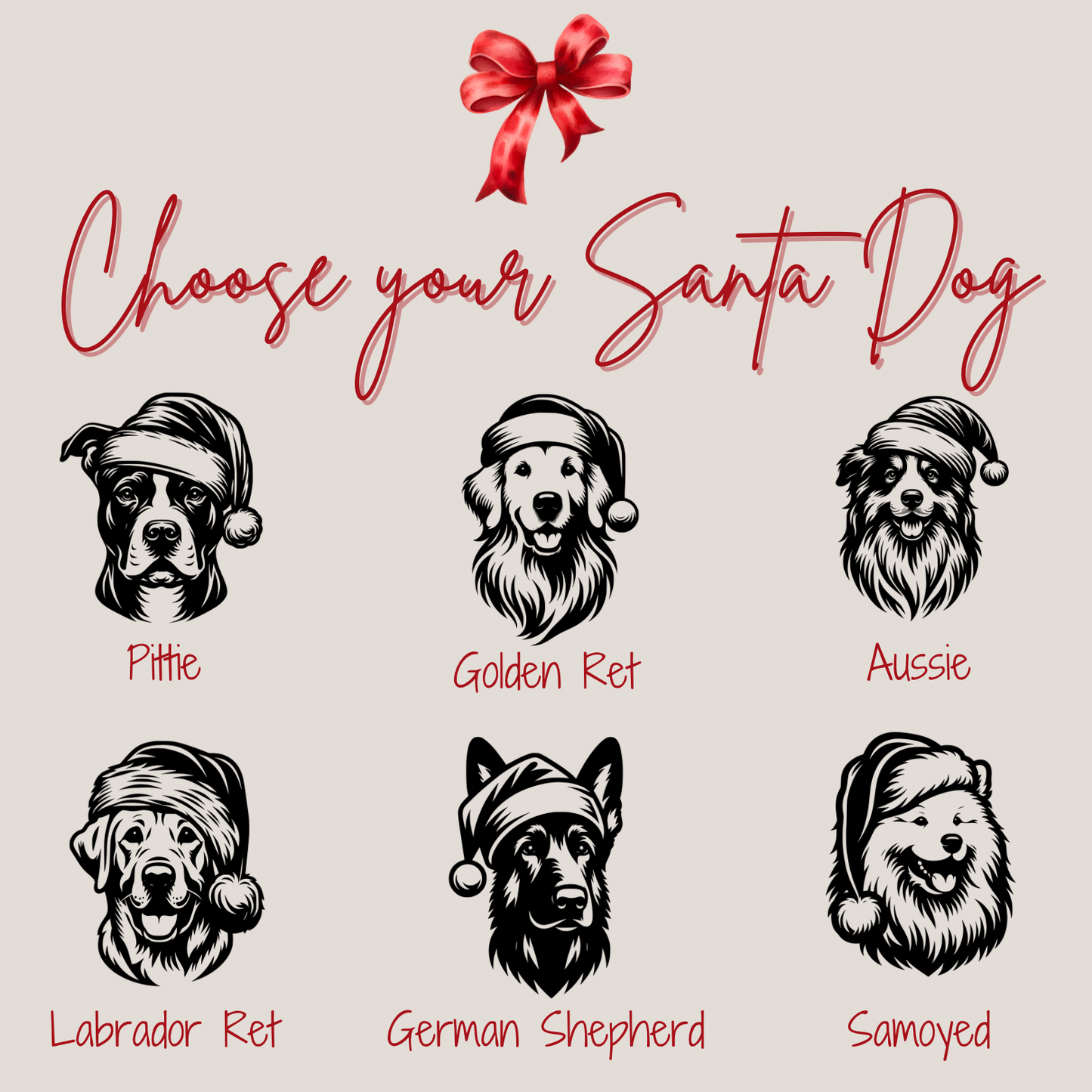 Santa Dog Pet ID Tag