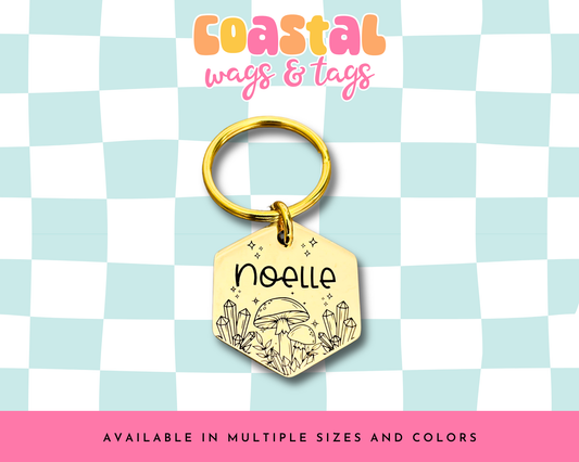 Crystal Mushroom Pet ID Tag