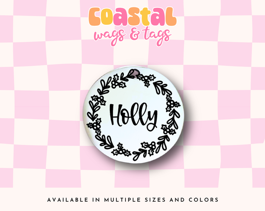 Christmas Holly Pet ID Tag