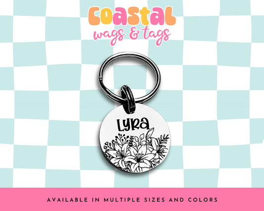 Lily Flower Pet ID Tag