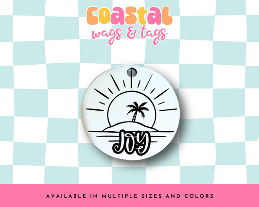 Palm Tree Sunset Pet ID Tag