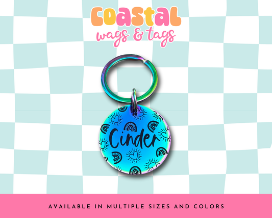 Rainbow Hearts Pet ID Tag