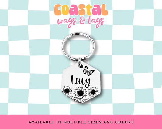 Sunflower Pet ID Tag