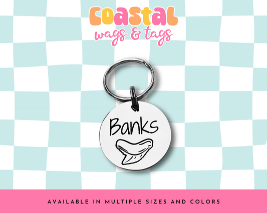 Tiger Shark Tooth Pet ID Tag