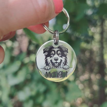 Dog Breed: Australian Shepherd Pet ID Tag