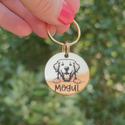 Dog Breed: Golden Retriever Pet ID Tag